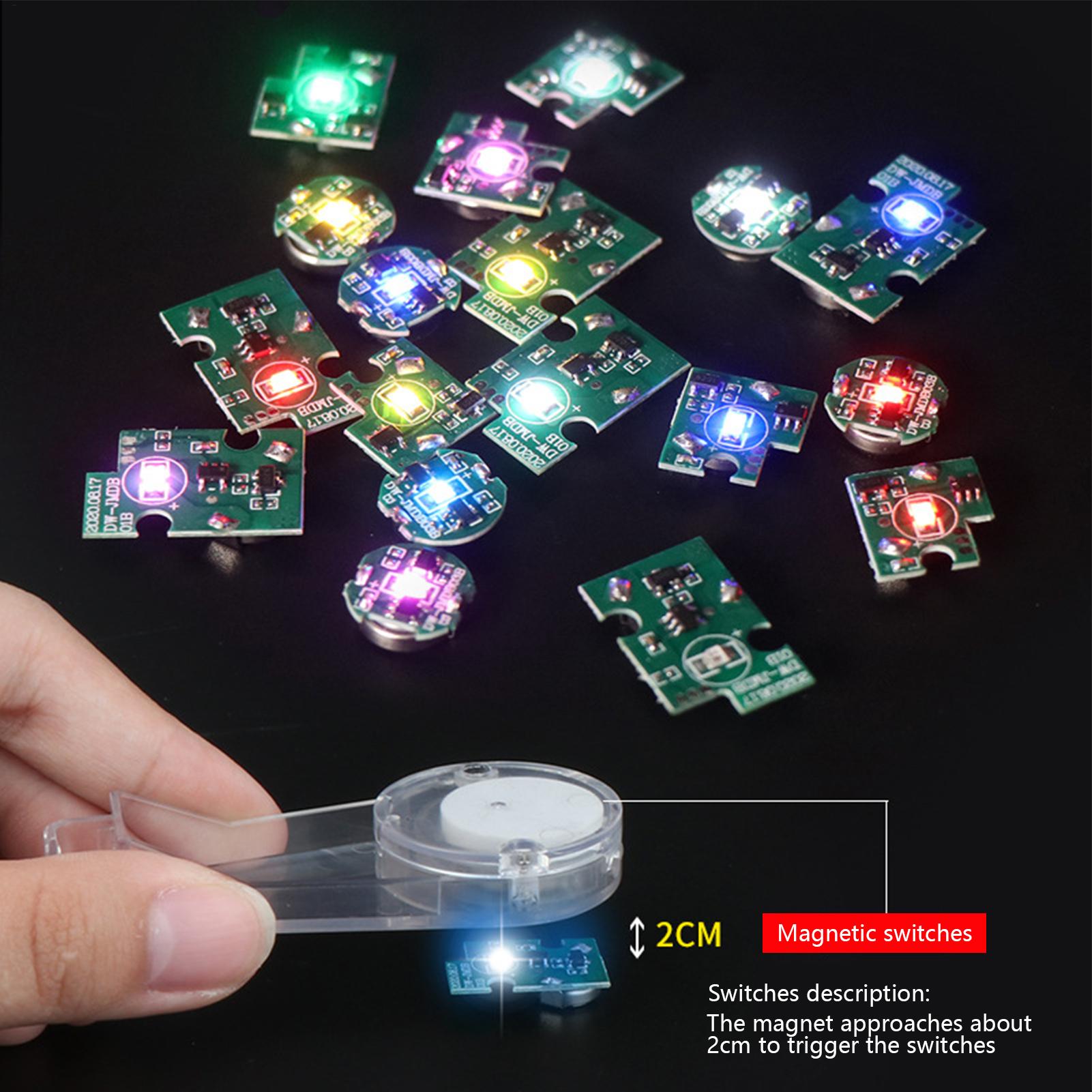Diy Automation Projects - 磁気制御 LED ライトミニワイヤレス LED ランプ誘導スイッチバッテリーマグネット照明ロボットモデルシーン DIY
