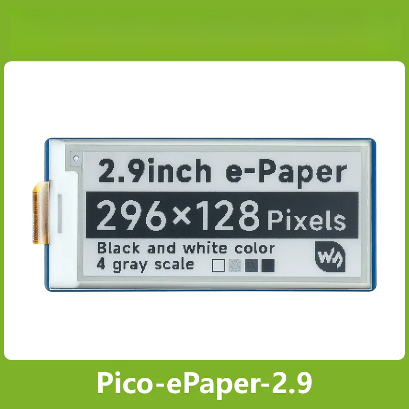 Display Epaper 2.9 - 2.9インチ E-Paper E-Ink ディスプレイモジュール Raspberry Pi