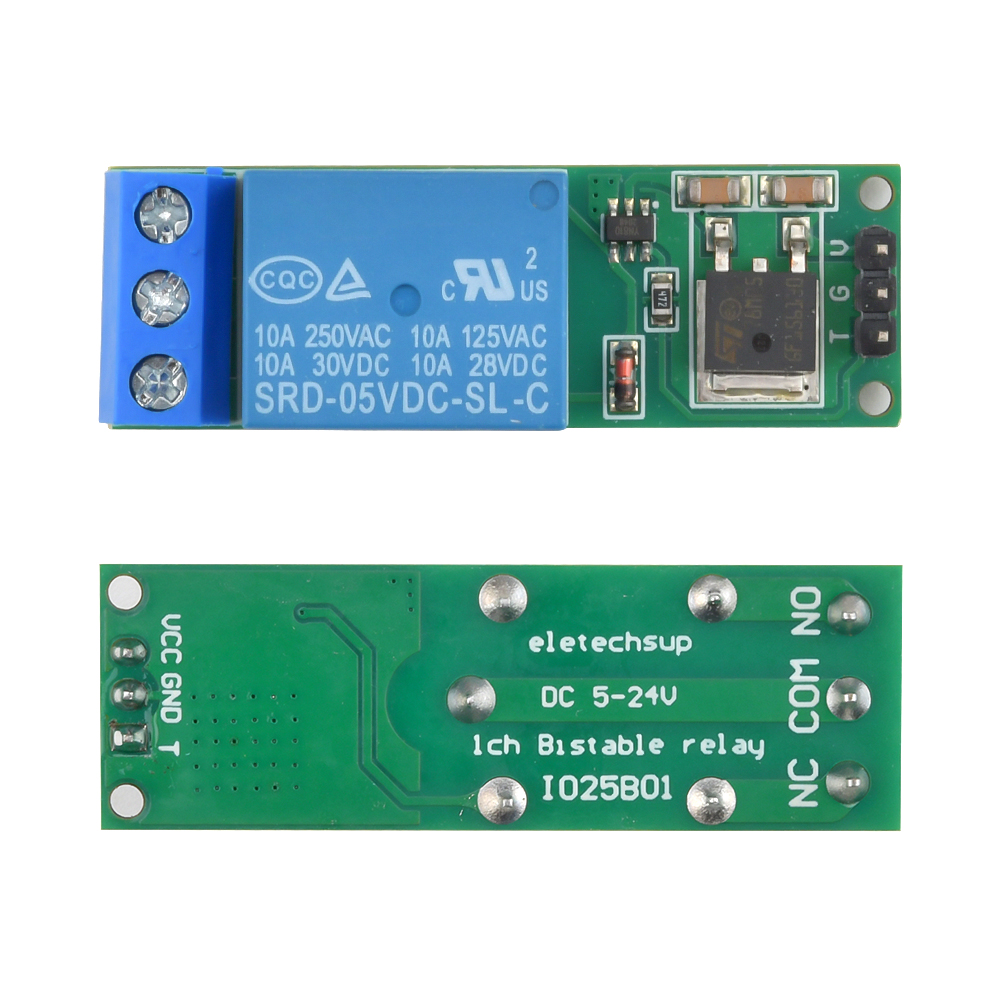 Shelly Relay Module - DC 6-24V フリップフロップラッチリレーモジュール 1ウェイ双安定自己保持リレースイッチ スマートホームLED車用低パルス発信ボード