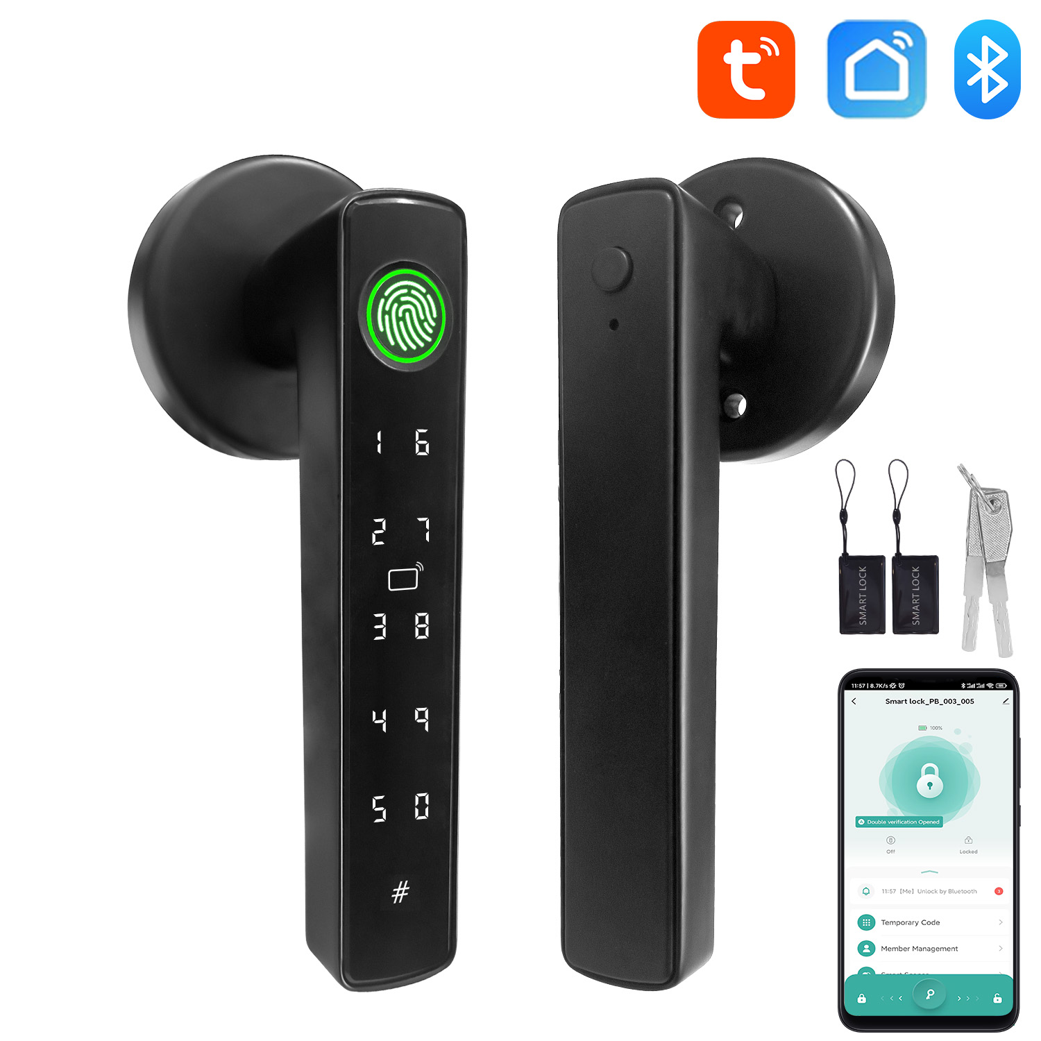 Diy Home Automation System - Tuya スマート Bluetooth ドアロック 生体認証電子ロック ホームキット