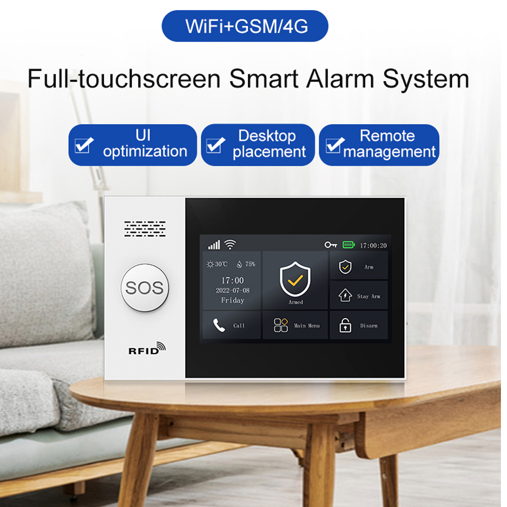 PGST107 4G Tuyaスマートホームアラーム、WiF - Home Automation Industry のレビューと価格