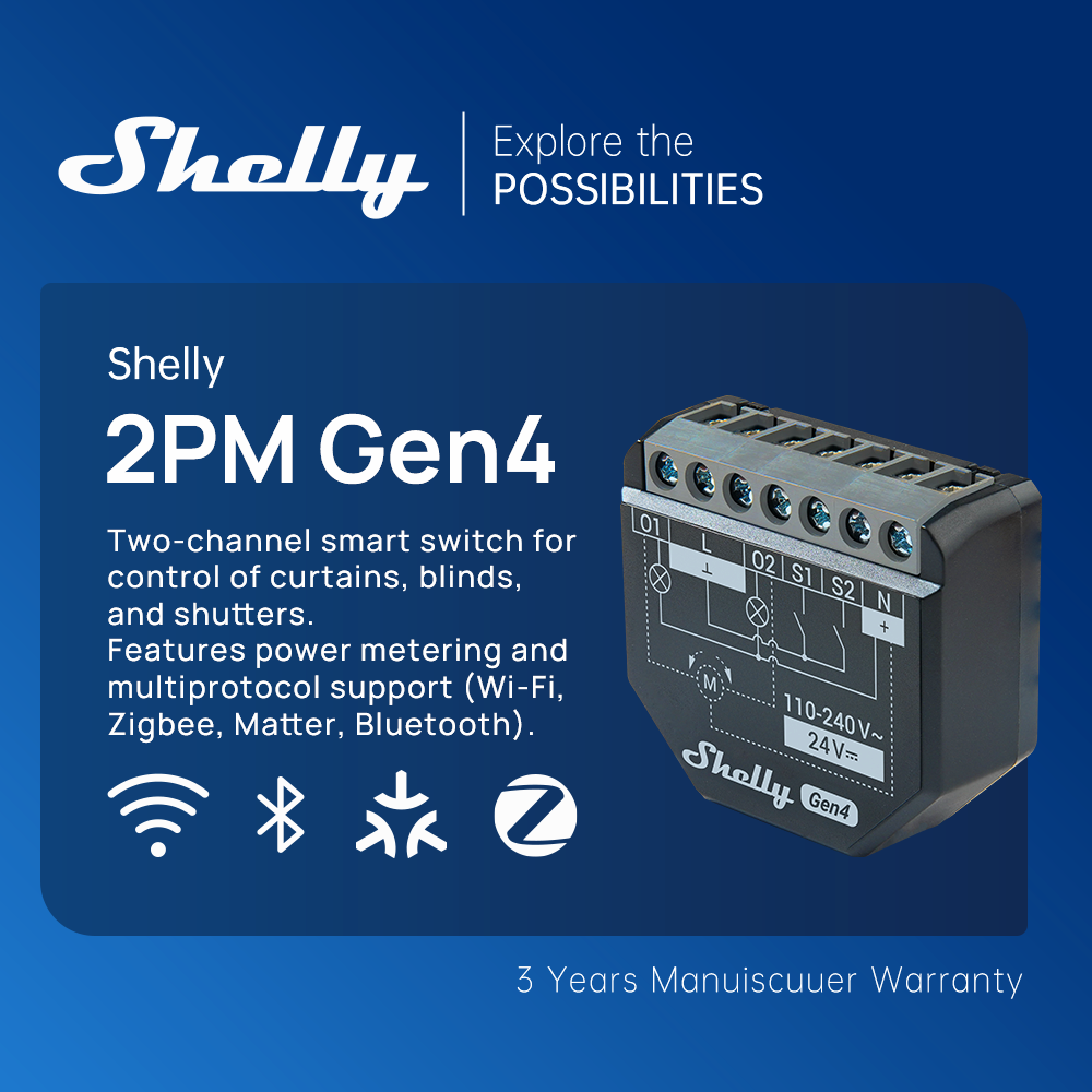 シェリー 2PM Gen4 Zigbee 2チャンネル スマ - Shelly Relay Module のレビューと価格
