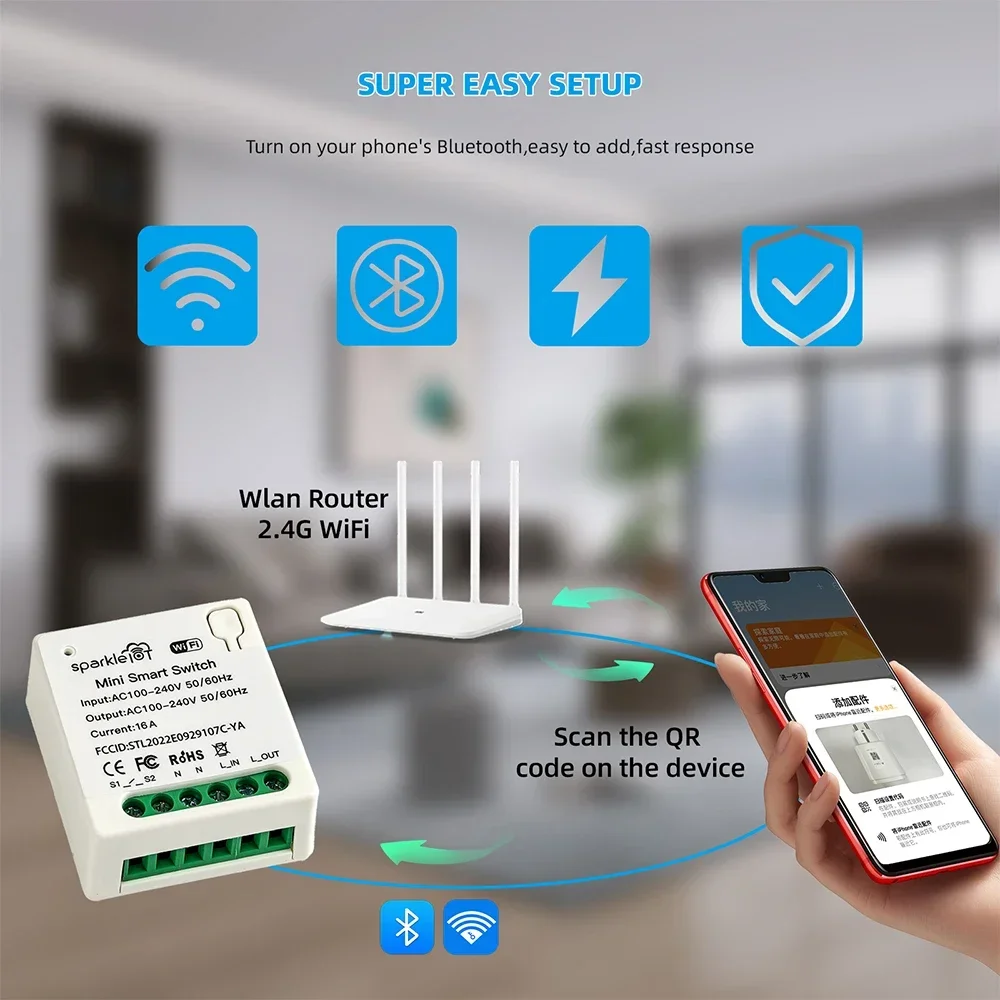 16A マターウィファイスマートスイッチオートメーションリレ - Diy Home Automation System のレビューと価格
