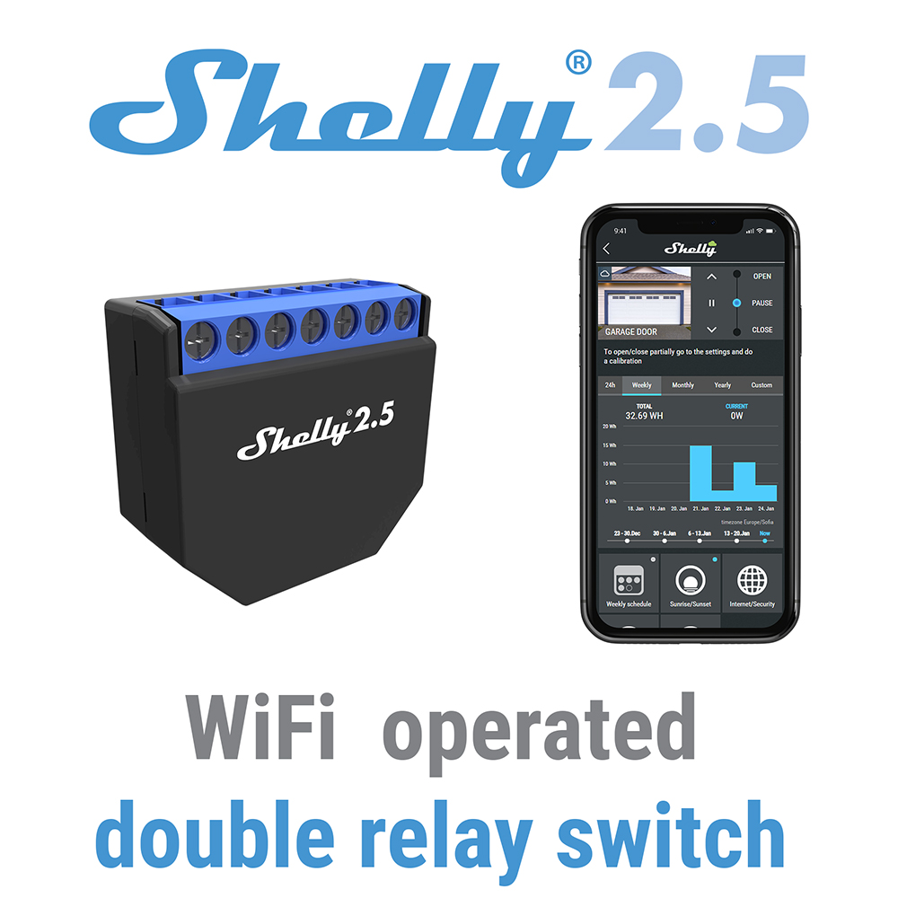 シェリー 2.5 スマートホームダブルリレー WiFi スイ - Shelly Relay Module のレビューと価格