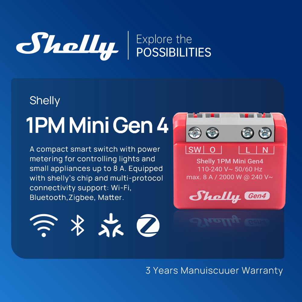 シェリー 1PM ミニ Gen4 Zigbee スマートスイ - Shelly Relay Module のレビューと価格